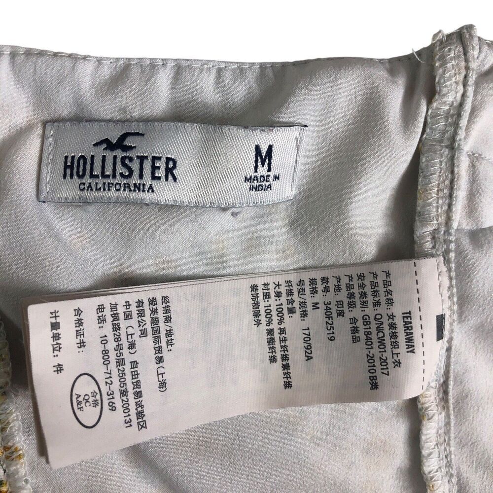 Hollister Top Womens M Ditsy Floral Tie Back Bandeau Crop Tank Top Y2K Cottage - Picture 3 of 14